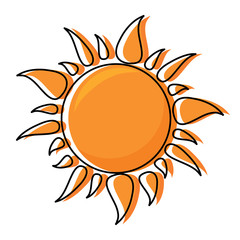sun shape icon over white background, colorful design. vector illustration