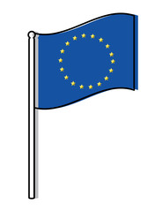 european union flag icon over white background, colorful design.  vector illustration