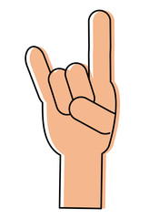 Rock Hand Symbol over white background, colorful design vector illustration