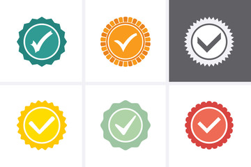 Approved or Certified Medal Icons.
