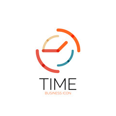 Vector abstract logo idea, time concept or clock business icon. Creative logotype design template