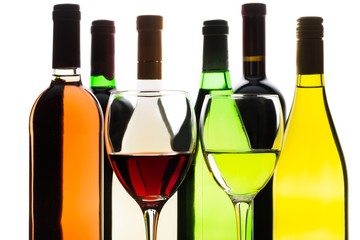 Bottles and Glasses of Wine