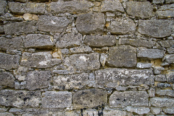 Large bricks wall. Ancient wall texture. Old grunge walls 