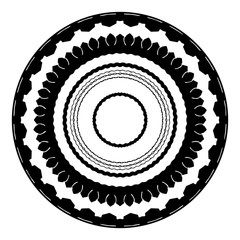 A set of round frames in a monochrome style. Vintage frames from round and smooth elements in retro style.
