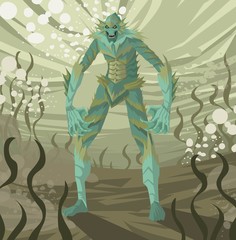 horror underwater lagoon sea fish monster © matiasdelcarmine
