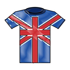 shirt with united kingdom flag design over white background, colorful design. vector illustration