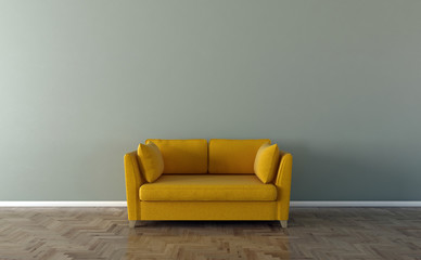 Solo sofa interior- 3d illustration