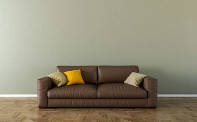 Solo sofa interior- 3d illustration
