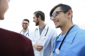 group of doctors advising the patient