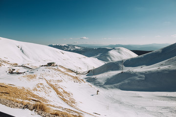 beautiful winter scenery in the Italian mountains