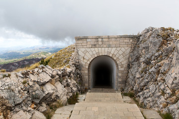 Fototapeta premium tunnel on the mountain in Lovcen in Montenegro