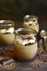 Chocolate coffee panna cotta.