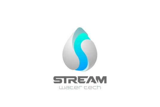 Water drop Logo vector. Aqua Filter Technology Droplet wave icon