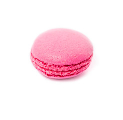 Pink strawberry traditional french dessert macaron