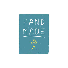 Frame with a little man and text Handmade