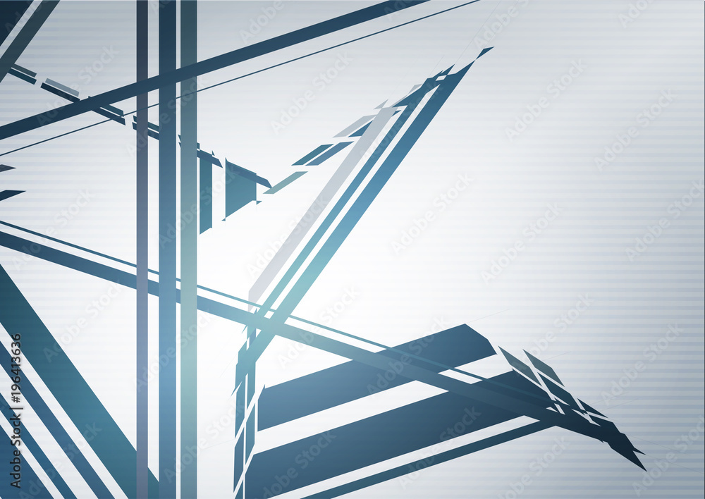 Aufkleber Abstract technology pattern with blue futuristic structure on a silver gray background. Tech vector graphics