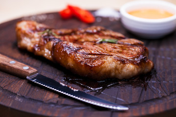 Restaurant dish - beef steak