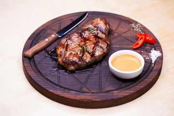 Restaurant dish - beef steak