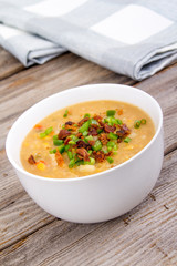 home made corn chowder cream soup