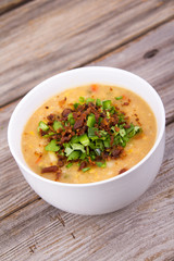 home made corn chowder cream soup