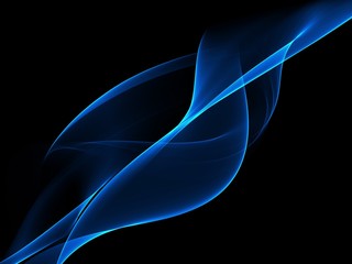      Abstract Background With Blue Line Wave On Black 