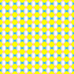 Fototapeta premium Abstract colorful ellipse shapes pattern of gradient blue and pink on yellow background. Vector illustration. Use as background, montage, texture in graphic design; print on gift wrapping paper.