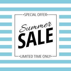 Sale on white and blue background vector