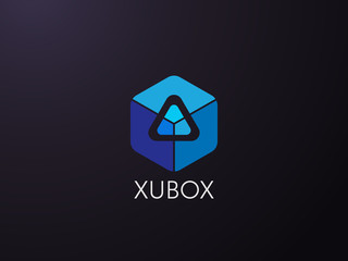 abstract geometric triangle in hexagonal cube box logo icon for corporate business, apps, data technology. letter Y symbol template Vector illustration.