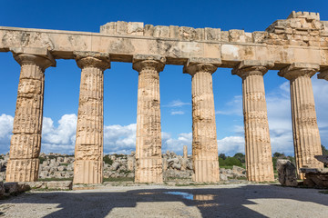 Fototapeta premium Ancient greek temple at the archeological site of Selinunte, Trapani, Sicily.
