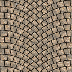 Arched cobblestone pavement texture 035
