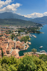 Fototapeta na wymiar Panoramic view of Riva del Garda, Italy