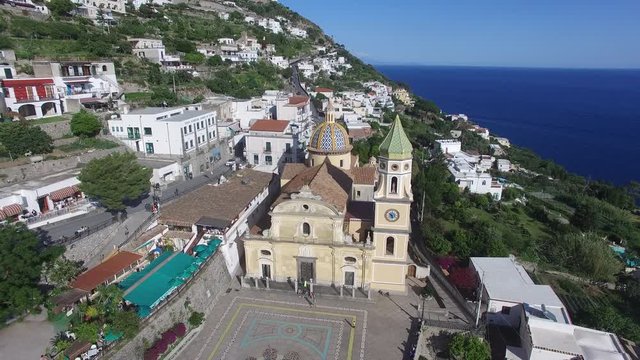 Aerial view. The village of Marina di Minturno, region Lazio. Italy. 4K
