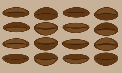 Coffee beans set vector illustration