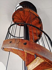 Old fashioned spiral wooden stairs
