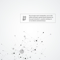 Connection science molecule background with lines and dots