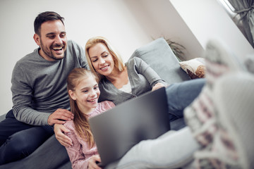 Family spending time together at home