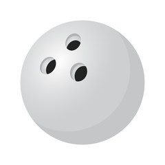 Vector 3d realistic silver bowling ball isolated on white background