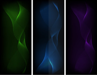 Neon glow light effect Set banners background08