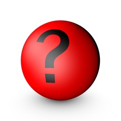 Red 3D Question Mark Ball Isolated