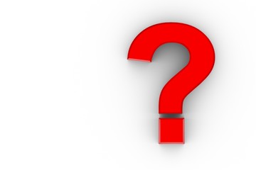 Red 3D Question Mark Isolated