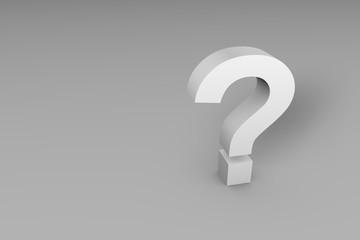 3D Question Mark Isolated