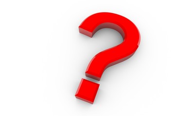 Red 3D Question Mark Isolated