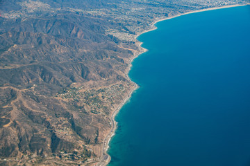 Fototapeta na wymiar Aerial view of Malibu area