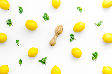 yellow lemons for cooking citrus curd white background top view pattern