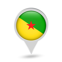 Free French Guiana Flag Round Pin Icon