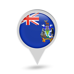 South Georgia and the South Sandwich Islands Flag Round Pin Icon