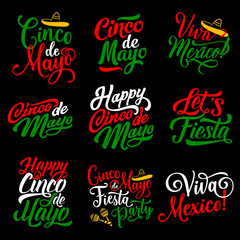 Cinco de Mayo holiday calligraphy lettering design