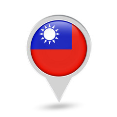 Obraz premium Taiwan Flag Round Pin Icon