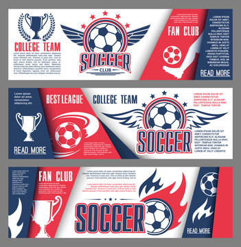 Vector soccer or football college team banners
