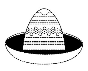 mexican hat icon over white background, vector illustration